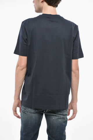 Rundhals-T-Shirt aus Baumwolle mit Patch-Logo