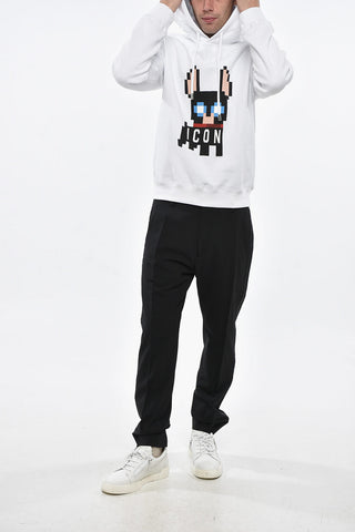 ICON Felpa Hoodie CIRO COOL FIT in Cotone Felpato con Stampa sul Fronte