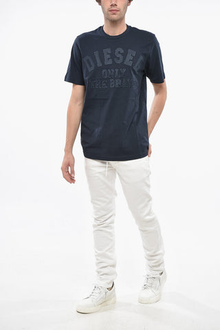 Crew Neck ONLY THE BRAVE T-Shirt with Embroidered Logo