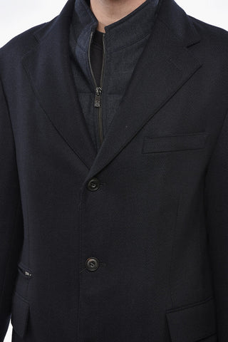 Virgin Wool SPORTSWEAR Coat with Removable Chest Piece
