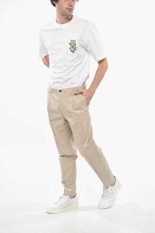 SLOWEAR Single-Pleated Stretch Cotton Tapered Fit Pants