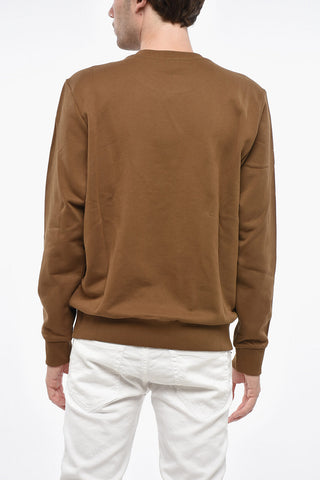 기모 코튼 라운드 넥 스웨트셔츠 톤온톤 로고