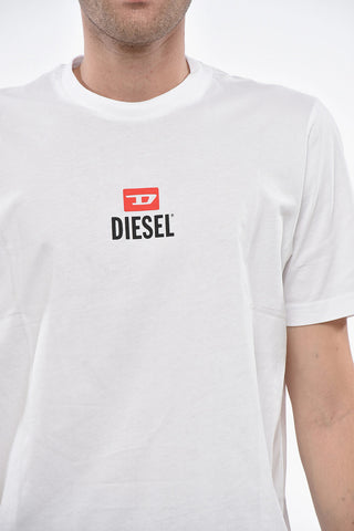 T-Shirt Girocollo in Cotone con Logo Stampato