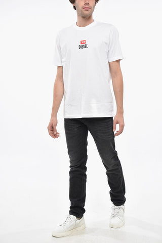 T-Shirt Girocollo in Cotone con Logo Stampato