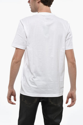 Rundhals-T-Shirt aus Baumwolle mit erhabenem Logo