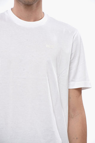Rundhals-T-Shirt aus Baumwolle mit erhabenem Logo