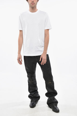 Rundhals-T-Shirt aus Baumwolle mit erhabenem Logo