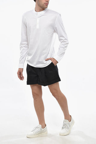 Langärmeliges Uni-Henley-T-Shirt