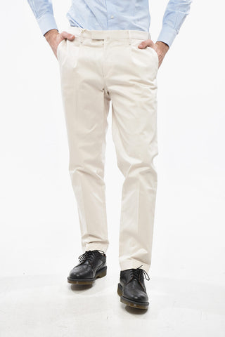 Stretch Cotton One-Pleat Trousers