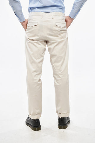 Stretch Cotton One-Pleat Trousers