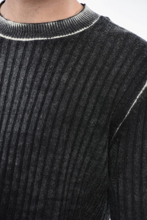 RED TAG Gerippter Rundhals-Wollpullover K-ANDELERO