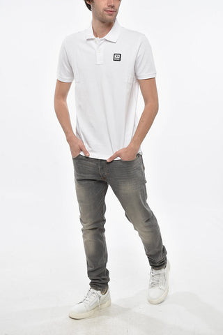 Polo aus Hopsack-Baumwollmischung SMITH mit Patch-Logo