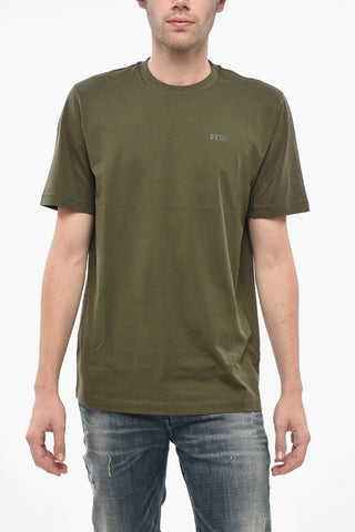 Cotton Crew-Neck T-Shirt with Printed Logo