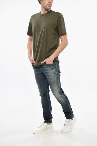 Cotton Crew-Neck T-Shirt with Printed Logo