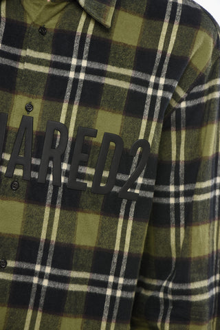 Overshirt a Quadri con Logo in Rilievo