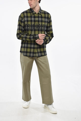 Overshirt a Quadri con Logo in Rilievo