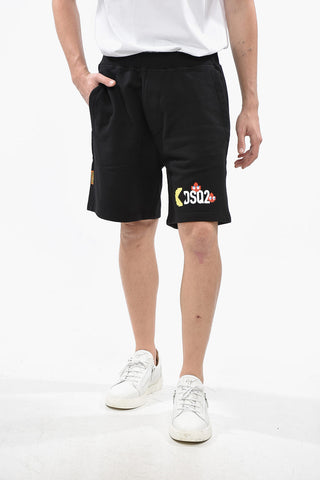 PAC-MAN Shorts RELAX FIT in Tinta Unita con Stampa sul Fronte