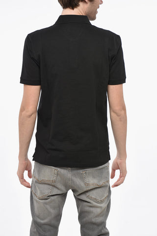 Hopsack Cotton Blend Polo SMITH with Printed Logo