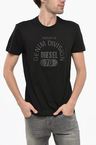 Cotton T-Shirt DIEGOR with Embossed Print