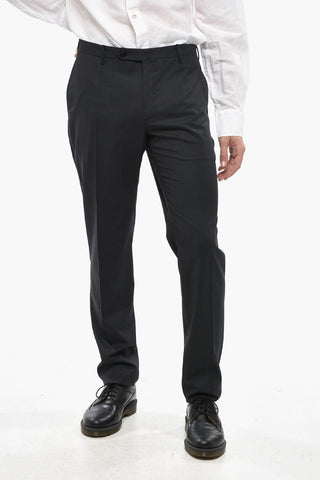 Slim-Fit-Hose aus Schurwolle mit Gürtelschlaufen