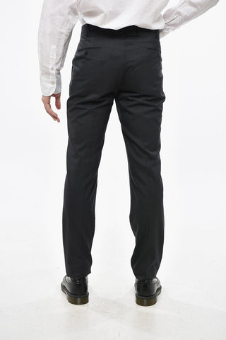 Slim-Fit-Hose aus Schurwolle mit Gürtelschlaufen