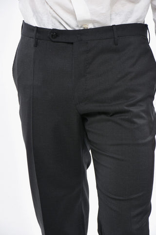 Slim-Fit-Hose aus Schurwolle mit Gürtelschlaufen