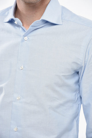 Camicia in Tinta Unita con Collo Francese