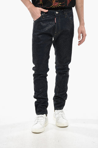 Jeans COOL GUY in Denim Stretch con Strass All-Over 16cm