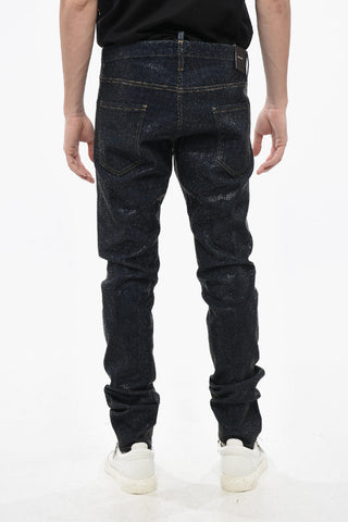 Jeans COOL GUY in Denim Stretch con Strass All-Over 16cm
