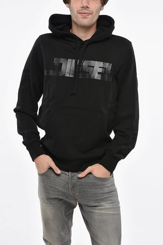 Hoodie aus angerauter Baumwolle mit Frontlogo