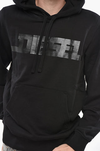 Hoodie aus angerauter Baumwolle mit Frontlogo