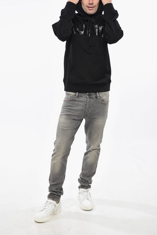 Hoodie aus angerauter Baumwolle mit Frontlogo