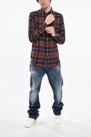 Checked Classic Fit Shirt with Button-Down Collar