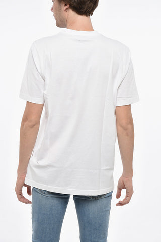 Rundhals-T-Shirt aus Baumwolle mit Ton-in-Ton-Logo
