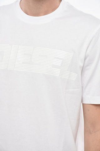 Rundhals-T-Shirt aus Baumwolle mit Ton-in-Ton-Logo