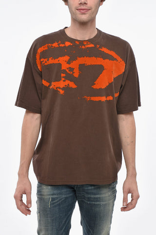 RED TAG Crewneck T-Shirt with Flocked Print