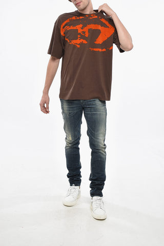RED TAG Crewneck T-Shirt with Flocked Print
