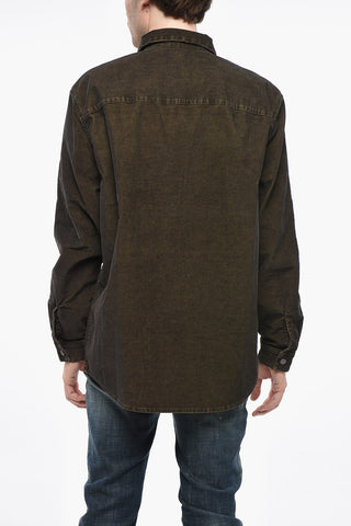RED TAG Ribbed Velour Shirt with Snap Buttons