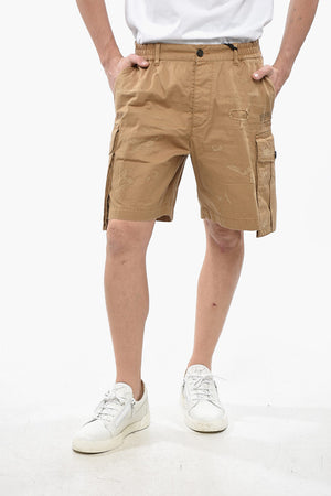 Boxer Cargo Shorts in Solid Color with Belt Loops