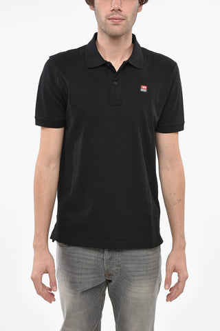 Polo in Misto Cotone Hopsack SMITH con Patch Logo
