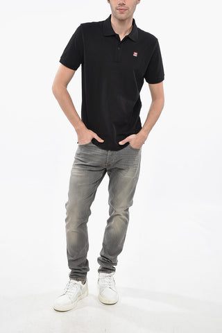 Polo in Misto Cotone Hopsack SMITH con Patch Logo