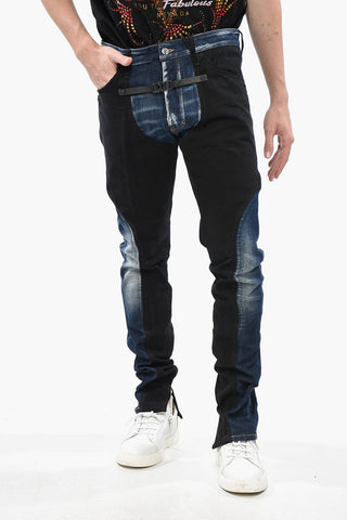 ICON Two-Tone Jeans TECHNO COOL GUY with Leather Strap and 16cm Lettering Logo