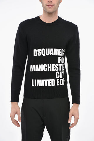 MANCHESTER CITY LIMITED EDITION Wool Crewneck Sweater with Contrast Print