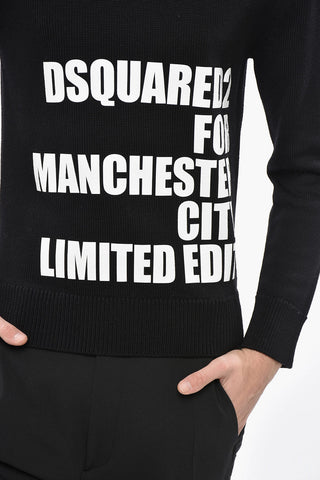 MANCHESTER CITY LIMITED EDITION Wool Crewneck Sweater with Contrast Print