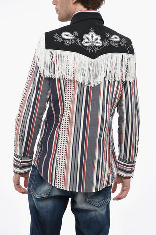 Camicia WESTERN A Righe con Collo Removibile