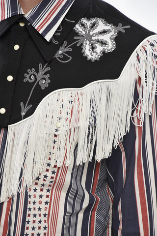 Camicia WESTERN A Righe con Collo Removibile