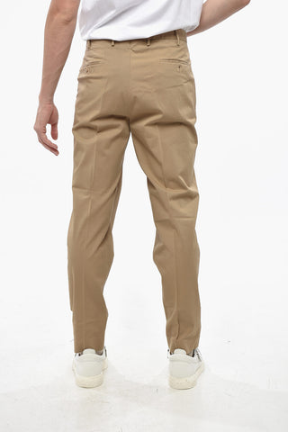 SLOWEAR Single-Pleated Stretch Cotton Tapered Fit Pants