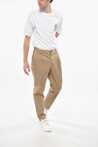 SLOWEAR Single-Pleated Stretch Cotton Tapered Fit Pants