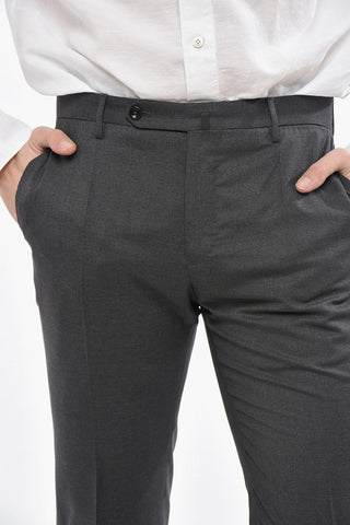 Slim-Fit-Hose aus Schurwolle mit Gürtelschlaufen