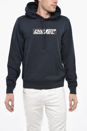 Hoodie aus gebürsteter Baumwolle mit Logo-Print